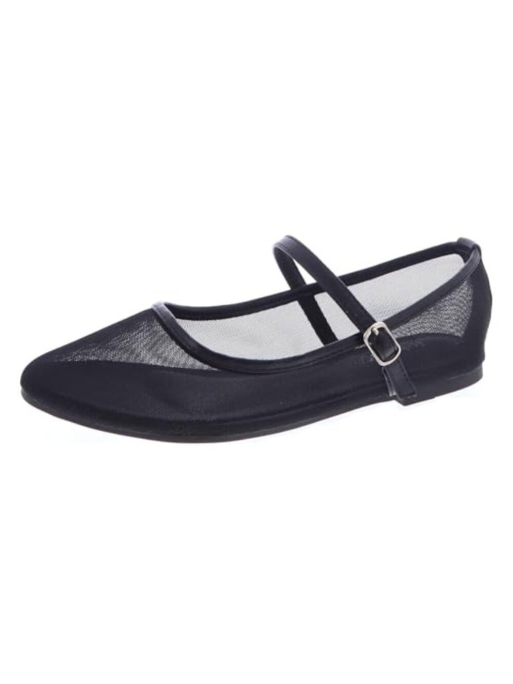 TruFox Women's Mesh Ballet Flats Buckle Strap Comfortable Ballerina Shoes